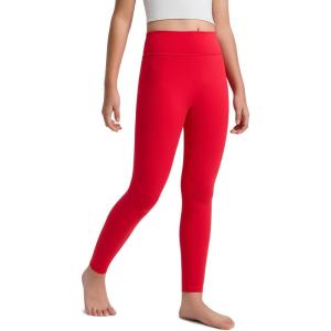 imageCRZ YOGA Girls Butterlift No Front Seam Full Length Yoga Leggings  Athletic Sports Casual Pants Tights Kids TeenAurora Red