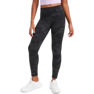 imageCRZ YOGA Girls Butterluxe Full Length Yoga Leggings  Athletic Sports Casual Pants High Waist Tights Kids TeenDark Grey Camouflage 2