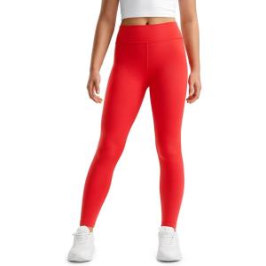 imageCRZ YOGA Girls Butterluxe Full Length Yoga Leggings  Athletic Sports Casual Pants High Waist Tights Kids TeenDeep Red
