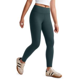 imageCRZ YOGA Girls Butterluxe Full Length Yoga Leggings  Athletic Sports Casual Pants High Waist Tights Kids TeenForest Dark Green
