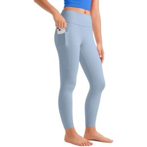 imageCRZ YOGA Girls Butterluxe Yoga Leggings with Pockets  Athletic Sports Casual Pants High Waist Tights Kids TeenCambric Blue