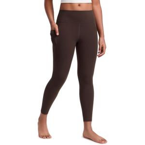 imageCRZ YOGA Girls Butterluxe Yoga Leggings with Pockets  Athletic Sports Casual Pants High Waist Tights Kids TeenHot Fudge Brown
