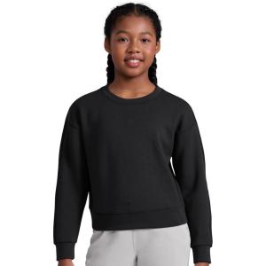 imageCRZ YOGA Girls SoftAura Long Sleeve Crew Neck Casual Sweatshirts  Lounge Pullover Hoodie Relaxed Waist Length Kids TeenBlack