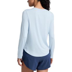 imageCRZ YOGA Lightweight Workout Long Sleeve Shirts for Women  Gym Running Fall Athletic Training TShirts High Neck TopsBlue Linen