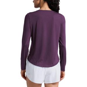 imageCRZ YOGA Lightweight Workout Long Sleeve Shirts for Women  Gym Running Fall Athletic Training TShirts High Neck TopsDeep Crocus Violet3