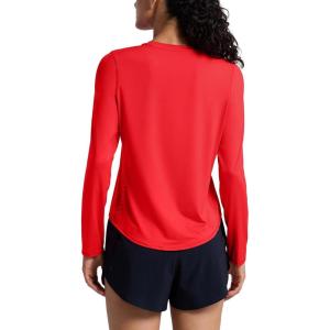 imageCRZ YOGA Lightweight Workout Long Sleeve Shirts for Women  Gym Running Fall Athletic Training TShirts High Neck TopsDeep Red