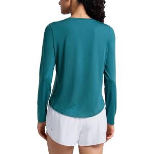 imageCRZ YOGA Lightweight Workout Long Sleeve Shirts for Women  Gym Running Fall Athletic Training TShirts High Neck TopsGreen Jade