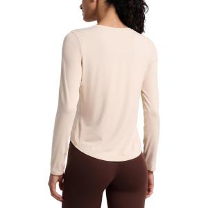 imageCRZ YOGA Lightweight Workout Long Sleeve Shirts for Women  Gym Running Fall Athletic Training TShirts High Neck TopsWhite Opal