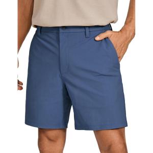 imageCRZ YOGA Mens All Day Comfy Golf Shorts  79 Stretch Lightweight Flat Front for Casual Work with PocketsElectric Blue