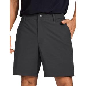 imageCRZ YOGA Mens All Day Comfy Golf Shorts  79 Stretch Lightweight Flat Front for Casual Work with PocketsInk Gray