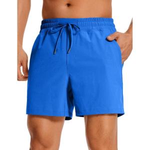 imageCRZ YOGA Mens Linerless Workout Shorts 5  Lightweight Quick Dry for Running Sports Athletic Gym with PocketsSparkle Blue