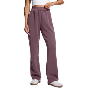 imageCRZ YOGA SoftAura Straight Leg Casual Sweatpants Women 2830  Modal Lounge Travel Pants with PocketsLight Ripe Plum