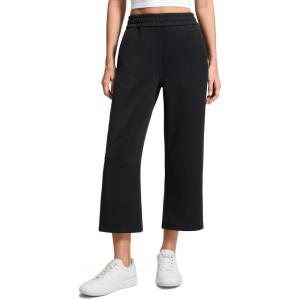 imageCRZ YOGA SoftAura Straight Leg Cropped Sweatpants Women 24  Modal Lounge Travel Casual Pants with PocketsBlack