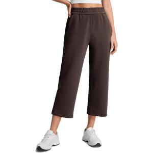 imageCRZ YOGA SoftAura Straight Leg Cropped Sweatpants Women 24  Modal Lounge Travel Casual Pants with PocketsHot Fudge Brown