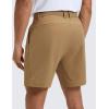 imageCRZ YOGA Breeze Comfy Golf Shorts for Men  7 Lightweight Quick Dry Casual Athletic Work Flat Front with PocketsKhaki Sand