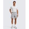 imageCRZ YOGA Breeze Comfy Golf Shorts for Men  7 Lightweight Quick Dry Casual Athletic Work Flat Front with PocketsLinen Grey