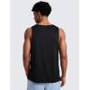 imageCRZ YOGA Lightweight Workout Tank Tops for Men  Crewneck Quick Dry Texture Muscle Athletic Gym Running Sleeveless ShirtsBlack