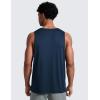 imageCRZ YOGA Lightweight Workout Tank Tops for Men  Crewneck Quick Dry Texture Muscle Athletic Gym Running Sleeveless ShirtsNautical Navy Blue