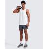 imageCRZ YOGA Lightweight Workout Tank Tops for Men  Crewneck Quick Dry Texture Muscle Athletic Gym Running Sleeveless ShirtsWhite