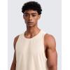 imageCRZ YOGA Lightweight Workout Tank Tops for Men  Crewneck Quick Dry Texture Muscle Athletic Gym Running Sleeveless ShirtsWhite Opal