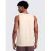 imageCRZ YOGA Lightweight Workout Tank Tops for Men  Crewneck Quick Dry Texture Muscle Athletic Gym Running Sleeveless ShirtsWhite Opal