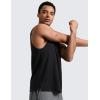 imageCRZ YOGA Mens CottonBlend Athletic Tank Tops for Men  Moisture Wicking Soft Workout Casual Sleeveless Muscle ShirtsBlack