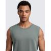imageCRZ YOGA Mens CottonBlend Athletic Tank Tops for Men  Moisture Wicking Soft Workout Casual Sleeveless Muscle ShirtsGrey Sage