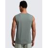 imageCRZ YOGA Mens CottonBlend Athletic Tank Tops for Men  Moisture Wicking Soft Workout Casual Sleeveless Muscle ShirtsGrey Sage
