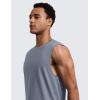 imageCRZ YOGA Mens CottonBlend Athletic Tank Tops for Men  Moisture Wicking Soft Workout Casual Sleeveless Muscle ShirtsSolar Grey