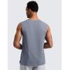 imageCRZ YOGA Mens CottonBlend Athletic Tank Tops for Men  Moisture Wicking Soft Workout Casual Sleeveless Muscle ShirtsSolar Grey
