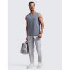 imageCRZ YOGA Mens CottonBlend Athletic Tank Tops for Men  Moisture Wicking Soft Workout Casual Sleeveless Muscle ShirtsSolar Grey