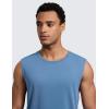 imageCRZ YOGA Mens CottonBlend Athletic Tank Tops for Men  Moisture Wicking Soft Workout Casual Sleeveless Muscle ShirtsWashed Denim