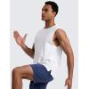 imageCRZ YOGA Mens CottonBlend Athletic Tank Tops for Men  Moisture Wicking Soft Workout Casual Sleeveless Muscle ShirtsWhite