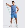 imageCRZ YOGA Mens Linerless Split Training Shorts 7  Lightweight Quick Dry Soft Workout Running Athletic Gym with PocketsParty Blue