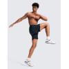 imageCRZ YOGA Mens Side Split Workout Shorts 7  Linerless Daily Quick Dry for Gym Athletic Casual with PocketsTrue Navy