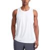 imageCRZ YOGA Lightweight Workout Tank Tops for Men  Crewneck Quick Dry Texture Muscle Athletic Gym Running Sleeveless ShirtsWhite
