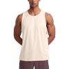 imageCRZ YOGA Lightweight Workout Tank Tops for Men  Crewneck Quick Dry Texture Muscle Athletic Gym Running Sleeveless ShirtsWhite Opal