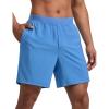 imageCRZ YOGA Mens Linerless Split Training Shorts 7  Lightweight Quick Dry Soft Workout Running Athletic Gym with PocketsParty Blue