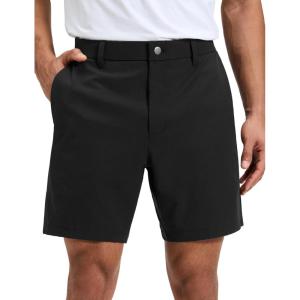 imageCRZ YOGA Breeze Comfy Golf Shorts for Men  7 Lightweight Quick Dry Casual Athletic Work Flat Front with PocketsBlack