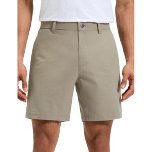 imageCRZ YOGA Breeze Comfy Golf Shorts for Men  7 Lightweight Quick Dry Casual Athletic Work Flat Front with PocketsKhali Barley