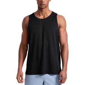 imageCRZ YOGA Lightweight Workout Tank Tops for Men  Crewneck Quick Dry Texture Muscle Athletic Gym Running Sleeveless ShirtsBlack