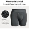 imageCRZ YOGA UltraSoft Modal Boxer Briefs with Fly for Men 5  Casual Underwear Moisture Wicking Breathable 3 PackBlackGreyBlue