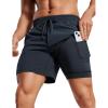 imageCRZ YOGA Mens 2 in 1 Running Shorts 5  Lined Workout Quick Dry for Workout Sports Athletic with PocketsTrue Navy