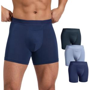 imageCRZ YOGA UltraSoft Modal Boxer Briefs with Fly for Men 5  Casual Underwear Moisture Wicking Breathable 3 PackNavyBlueTrue Navy