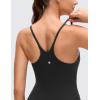 imageCRZ YOGA Butterluxe Cross Back Yoga Rompers for Women  Bodycon Athletic One Piece Jumpsuit Bodysuit Shorts with Builtin BraBlack