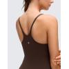 imageCRZ YOGA Butterluxe Cross Back Yoga Rompers for Women  Bodycon Athletic One Piece Jumpsuit Bodysuit Shorts with Builtin BraHot Fudge Brown