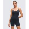 imageCRZ YOGA Butterluxe Cross Back Yoga Rompers for Women  Bodycon Athletic One Piece Jumpsuit Bodysuit Shorts with Builtin BraTrue Navy