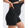 imageCRZ YOGA Butterlift Maternity Linerless Shorts 4  Pockets Comfy Yoga Casual Workout Womens Pregnancy Over The BellyBlack