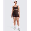 imageCRZ YOGA Butterlift Maternity Linerless Shorts 4  Pockets Comfy Yoga Casual Workout Womens Pregnancy Over The BellyHot Fudge Brown