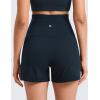 imageCRZ YOGA Butterlift Maternity Linerless Shorts 4  Pockets Comfy Yoga Casual Workout Womens Pregnancy Over The BellyTrue Navy